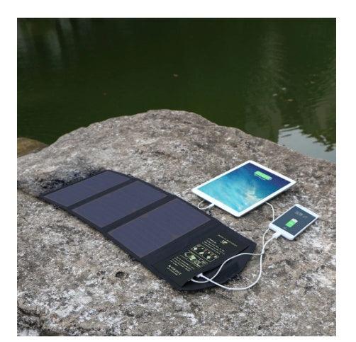 Apple, ALLPOWERS 5V21W Portable Phone Charger Solar Charge Dual USB Output Mobile Phone Charger