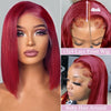 99J Bob Wig Human Hair HD Lace 13x4 Lace Front Free Part wig 99J Burgundy Bob Wig for women 180% density pre-drawn 10-16 inches