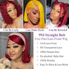 99J Bob Wig Human Hair HD Lace 13x4 Lace Front Free Part wig 99J Burgundy Bob Wig for women 180% density pre-drawn 10-16 inches