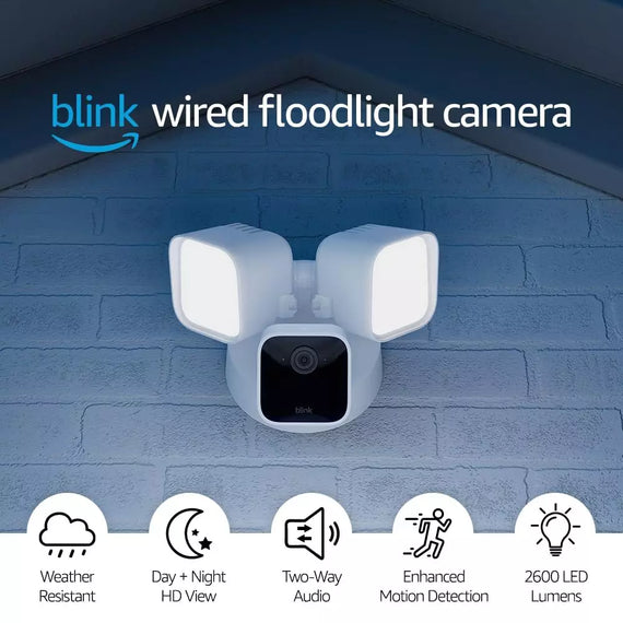 Blink Wired Floodlight Camera - HD Security Camera - White