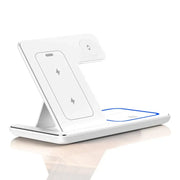 15W 3 In 1 LED Fast Wireless Charger Stand Foldable Charging Station For Smart Phone 15 14 13 12 11 IWatch 9 8 7 6 5 Airpods Pro