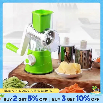 Multifunctional Roller Vegetable Cutter Hand Crank Home Kitchen Shredder Potato Grater