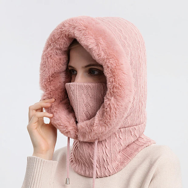 "Polar Embrace" Knitted Hood