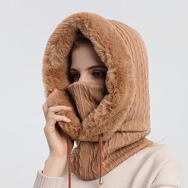 "Polar Embrace" Knitted Hood