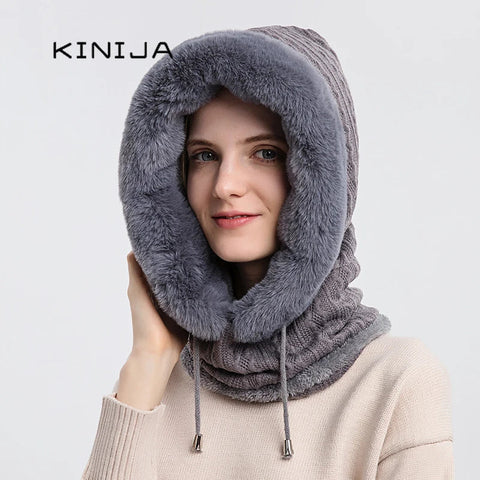 "Polar Embrace" Knitted Hood